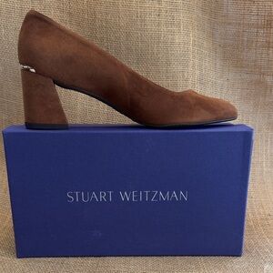 Stuart Weitzman Brown Suede Block Heels
